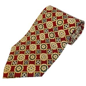 ROBERT STEWART Elegant Geometric Patterned Silk Tie - US MADE